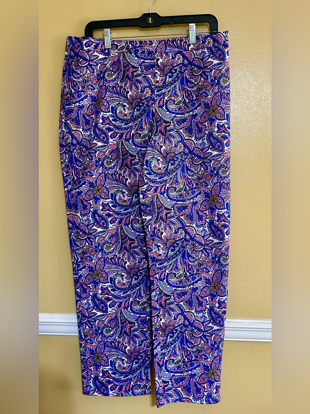 Isaac Mizrahi Live! Purple and Pink Paisley Crisp Pull On Size 16P NWOT